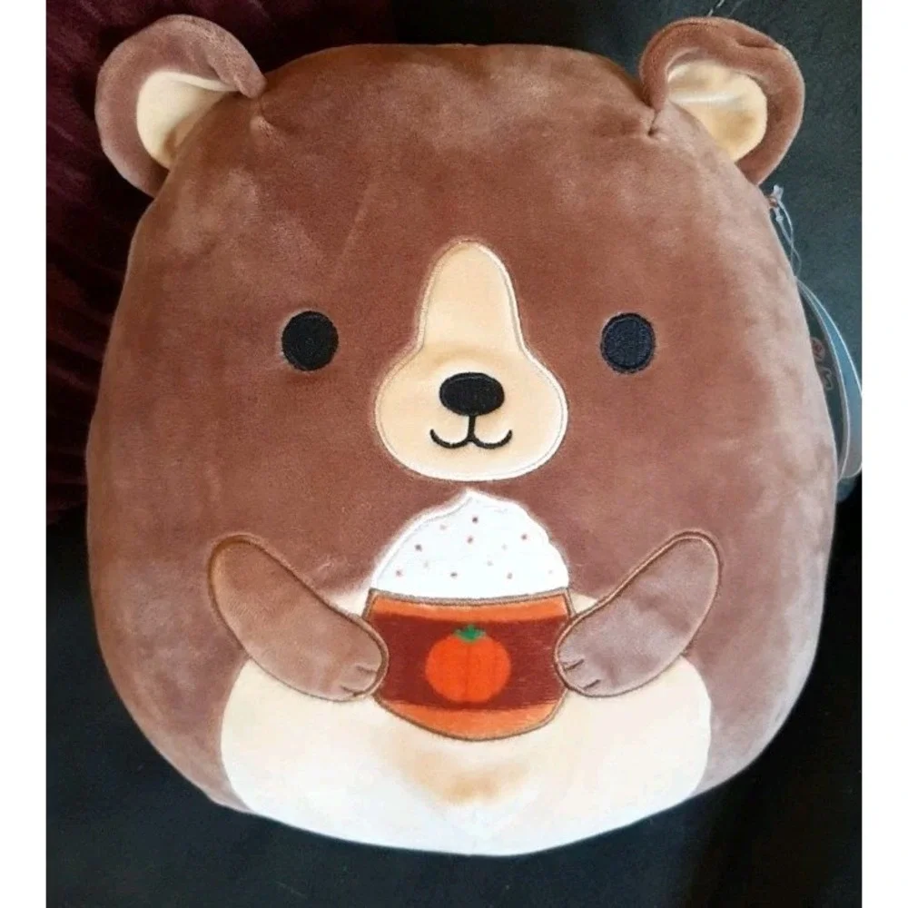 New With Tags Squishmallow‎ Baron the Bear with Pumpkin Latte 12